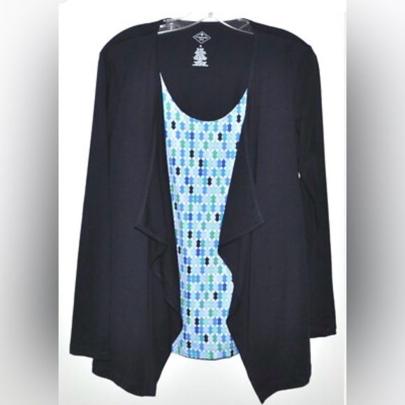 ST. JOHN’S BAY pullover long sleeve cardigan w/ tank top one piece office size L - Picture 1 of 8